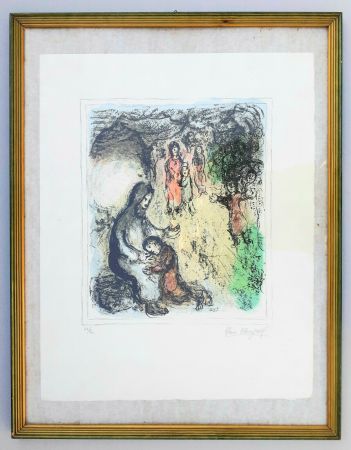 Lithographie Chagall - La benediction de Jacob (Jacob's benediction)