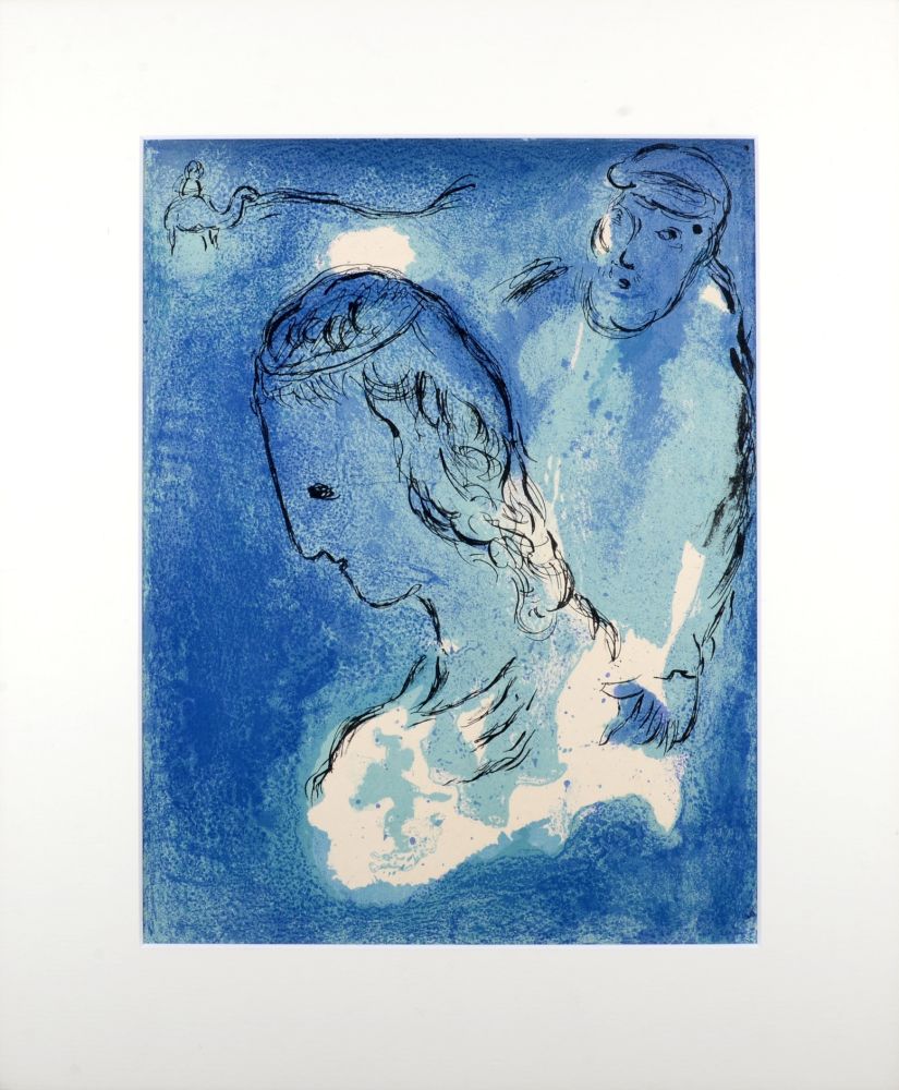 Lithographie Chagall - La Bible : Abraham et Sarah, 1956