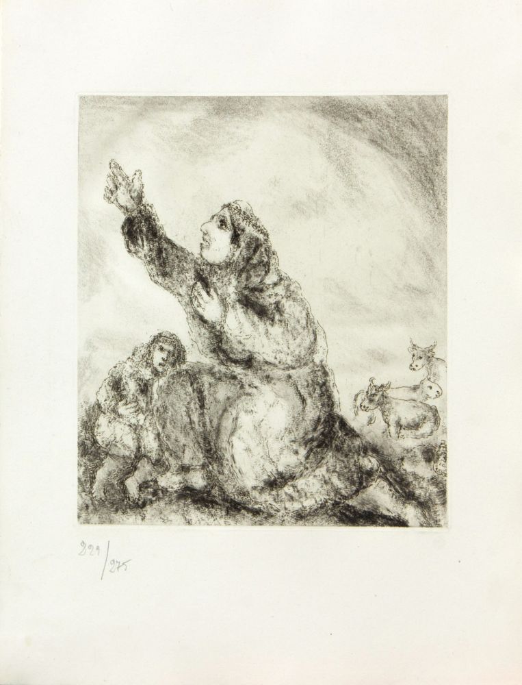 Gravure Chagall - LA BIBLE ( ANNE INVOQUE L'ETERNEL )