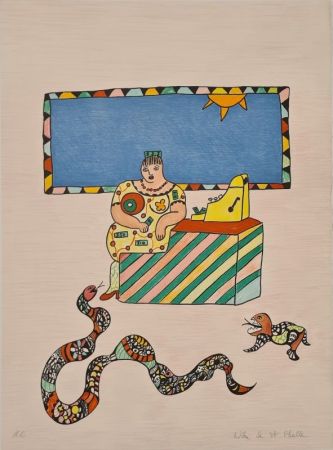 Lithographie De Saint Phalle - La Caissière 