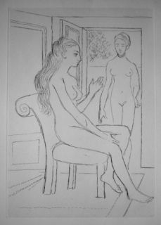 Gravure Delvaux - La chaise