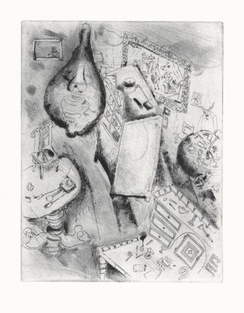 Eau-Forte Chagall - La Chambre de Pliouchkine