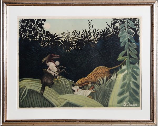 Eau-Forte Et Aquatinte Villon - La Chasse au Tigre after Rousseau