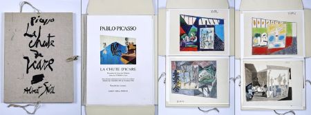 Collographie Picasso - LA CHUTE D'ICARE : 7 photolithographies couleurs. Portfolio (Skira, 1972)