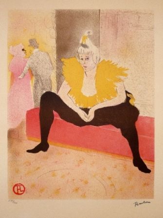 Lithographie Toulouse-Lautrec - La clownesse assise