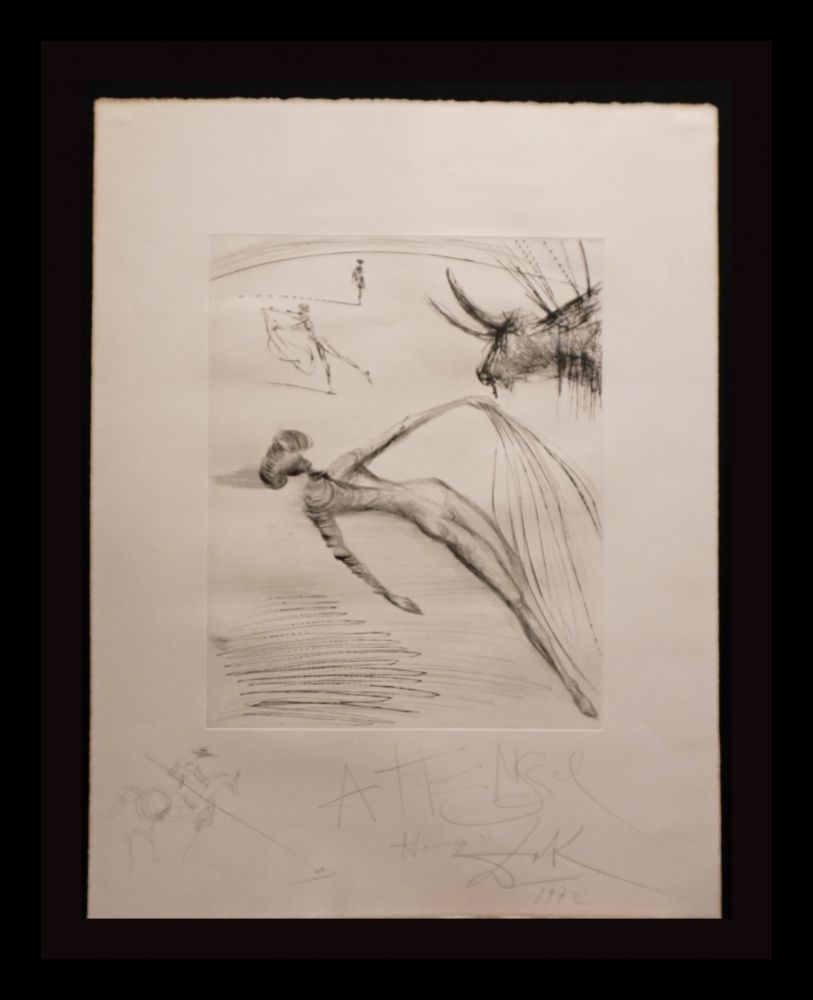 Gravure Dali - La Cogida y la Muerte with Original Drawing