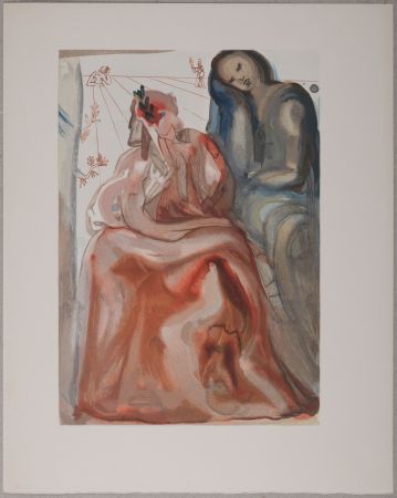Lithographie Dali - La confession de Dante