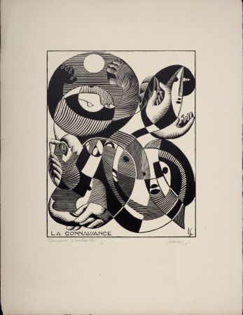 Gravure Sur Bois Survage - La Connaissance, 1935