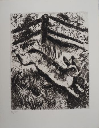 Gravure Chagall - La course du lièvre (Le lièvre et les grenouilles)