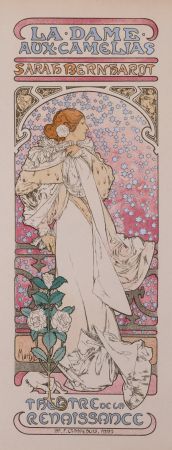 Lithographie Mucha - La Dame aux Camelias