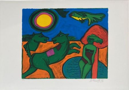 Lithographie Corneille - La dame verte 