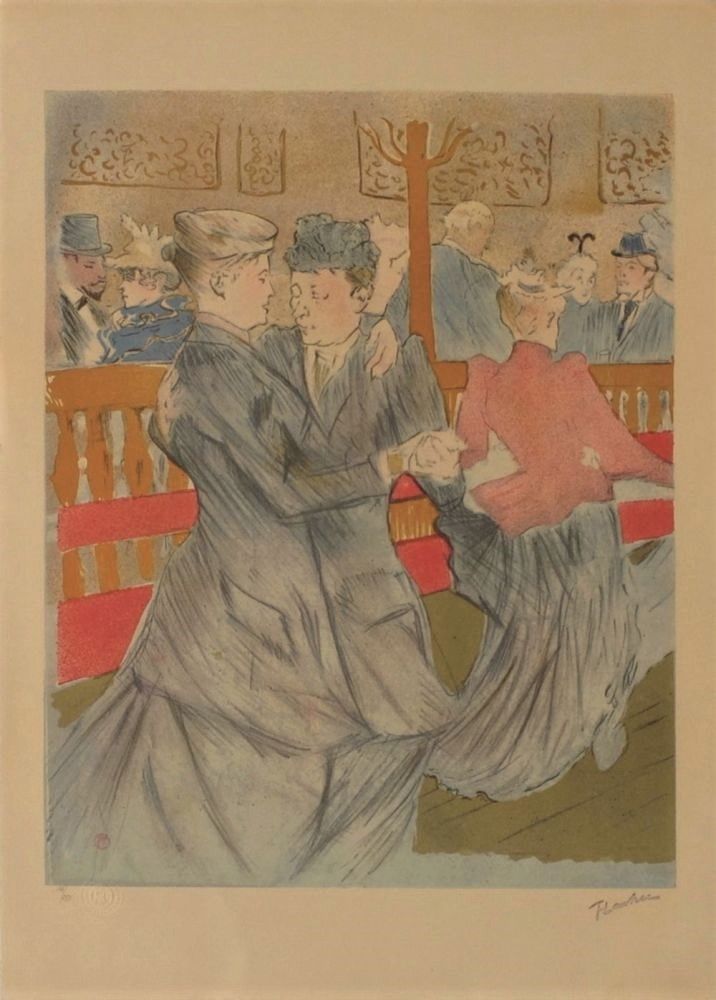 Lithographie Toulouse-Lautrec - La danse au Moulin Rouge