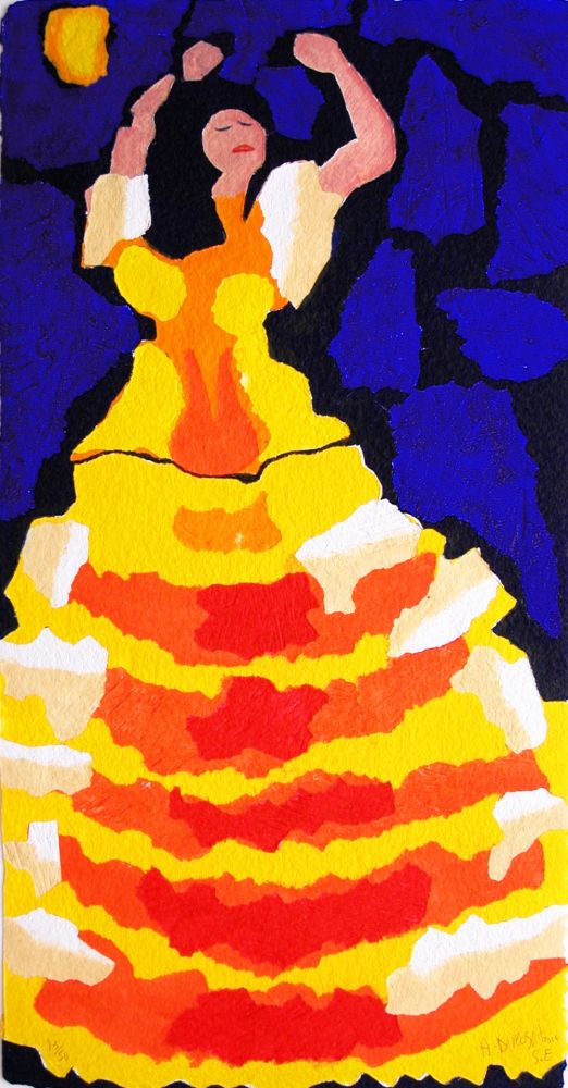 Gravure Di Rosa - LA DANSEUSE ESPAGNOLE