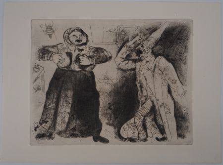 Gravure Chagall - La dispute (Dispute de Pliouchkine et de Mavra)