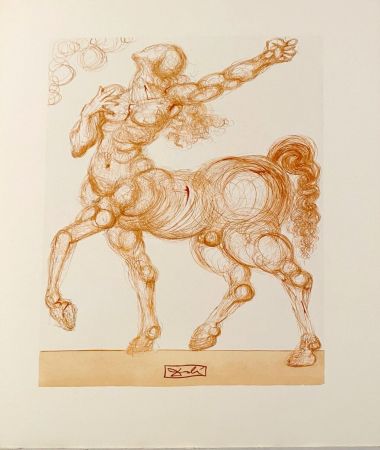 Gravure Sur Bois Dali - La Divine Comédie - Enfer 25 - Le Centaure