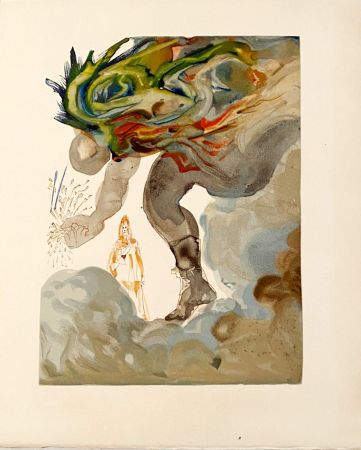 Gravure Sur Bois Dali - La Divine Comédie - Enfer 31 - Les Géants