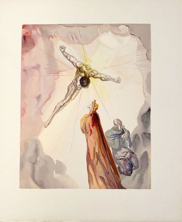 Gravure Sur Bois Dali - La Divine Comédie - Paradis 14 - L'apparition du Christ