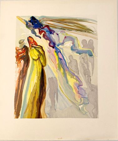 Gravure Sur Bois Dali - La Divine Comédie - Paradis 16 - Apparition de l'ancêtre