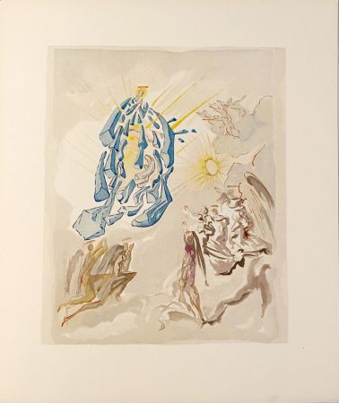 Gravure Sur Bois Dali - La Divine Comédie - Paradis 26 - Dante recouvre la vue