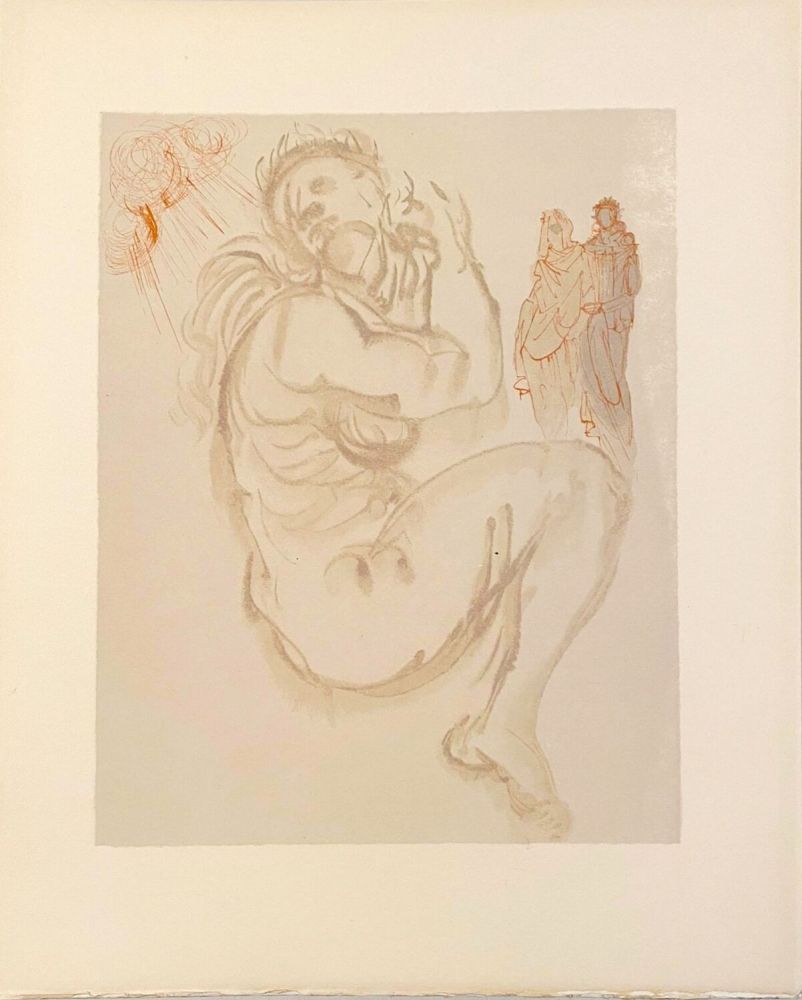 Gravure Sur Bois Dali - La Divine Comédie - Purgatoire 19 - Le songe de Dante