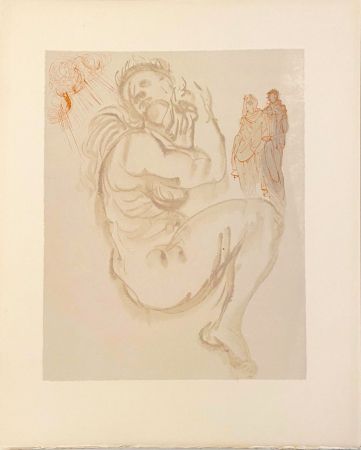 Gravure Sur Bois Dali - La Divine Comédie - Purgatoire 19 - Le songe de Dante