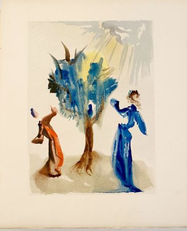 Gravure Sur Bois Dali - La Divine Comédie - Purgatoire 24 - L'arbre du châtiment