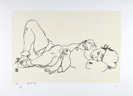 Lithographie Schiele - La femme allongée, 1918 | Reclining woman, 1918 (Liegende)
