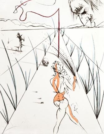 Gravure Dali - La Femme au Fouet (Woman with Whip)
