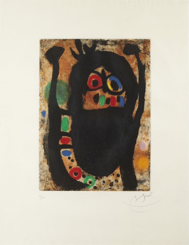 Eau-Forte Et Aquatinte Miró - La Femme aux Bijoux