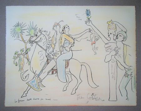 Lithographie Cocteau - La femme doit suivre son mari