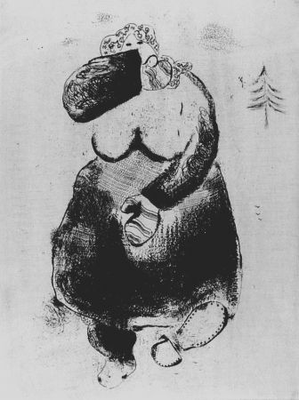 Eau-Forte Chagall - La femme moineau
