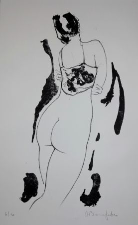Lithographie Bonnefoit - La fille aux bras croisés / The Girl with arms crossed