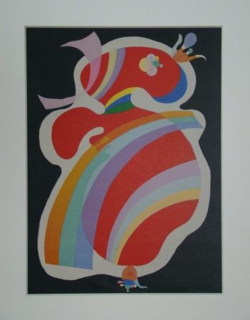 Lithographie Kandinsky - La forme rouge, 1938