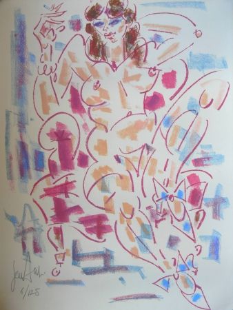 Lithographie Paul  - LA FUMEUSE / THE SMOKER - Lithographie Originale / Original Lithography 