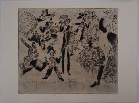 Gravure Chagall - La fête est finie (L'orgie dégénère en rixe)