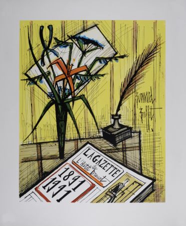 Lithographie Buffet - La Gazette de l'Hôtel Drouot, 1991