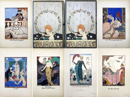 Livre Illustré Barbier - LA GUIRLANDE. Album mensuel d’Art et de Littérature (1919-1921). Collection complète en 11 fascicules.