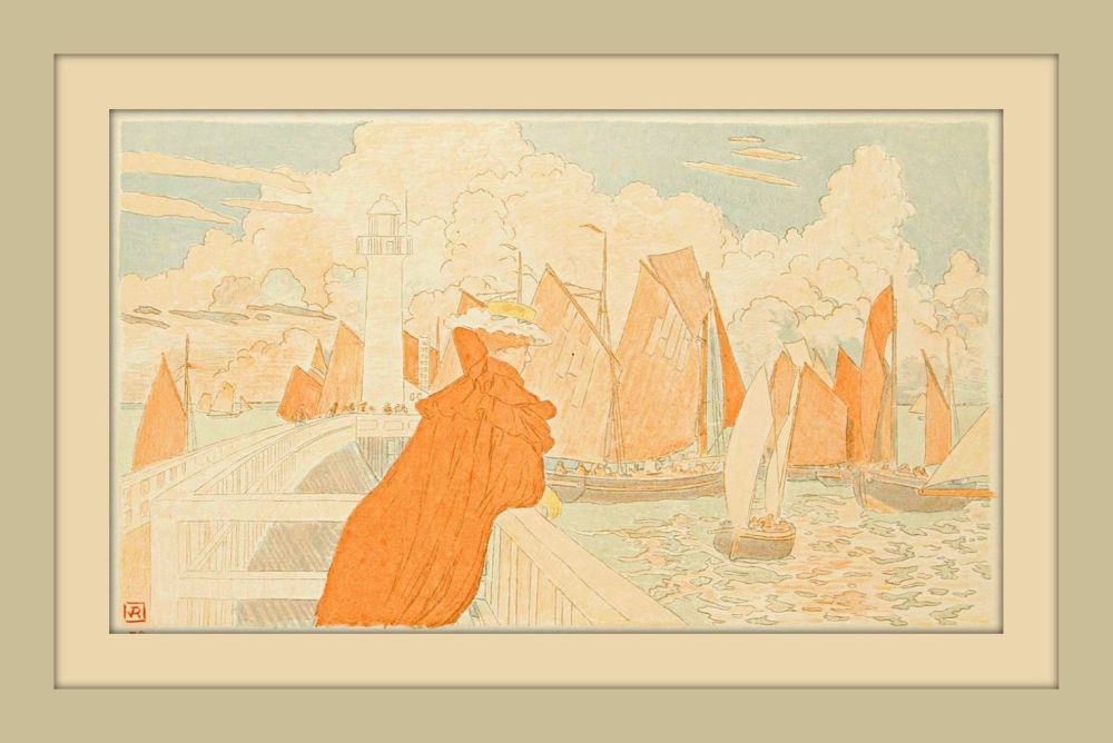 Lithographie Rysselberghe - La jetée