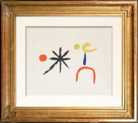 Lithographie Miró - La Jeune Fille au Clair de Lune