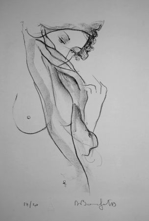 Lithographie Bonnefoit - La jeune Fille au voile / The Girl with a Veil