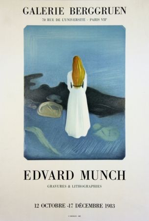 Lithographie Munch - La Jeune Fille sur la Jttée