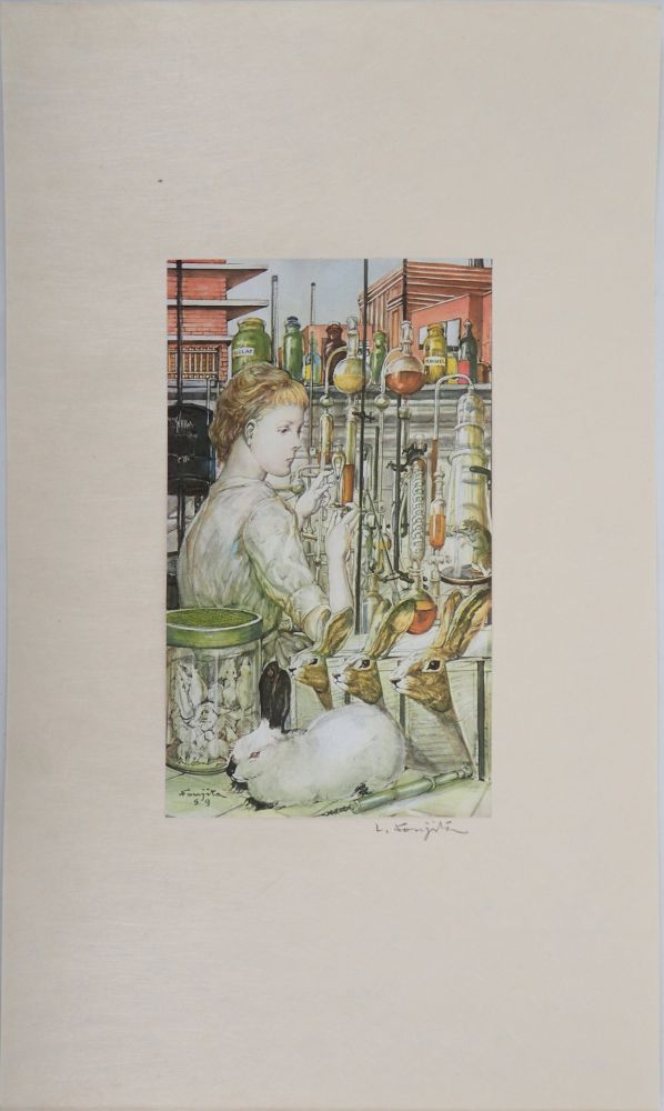 Gravure Foujita - La laborantine