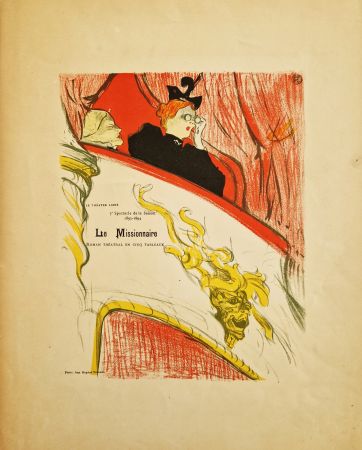 Lithographie Toulouse-Lautrec - La Loge au mascaron doré