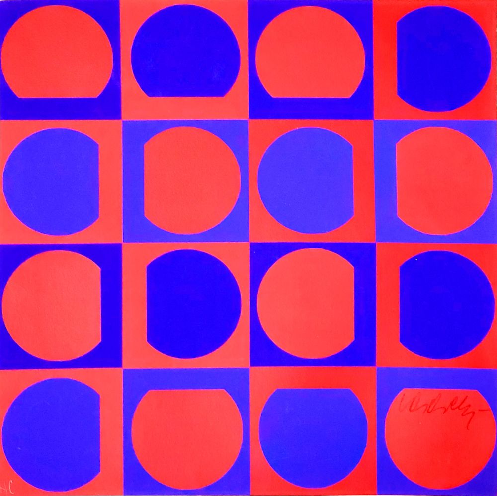 Sérigraphie Vasarely - La Lune en rodage (signée par l'artiste)