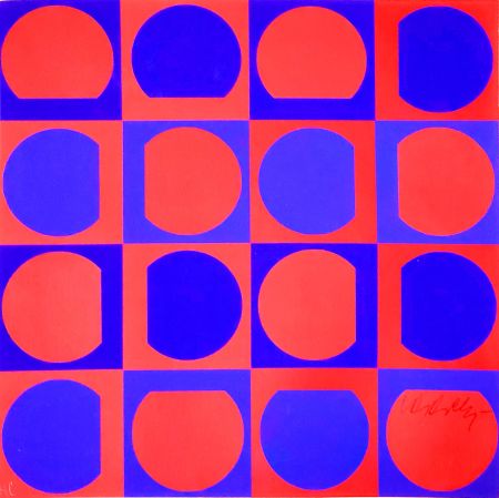 Sérigraphie Vasarely - La Lune en rodage (signée par l'artiste)
