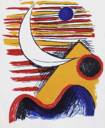 Lithographie Calder - La lune et la Montagne