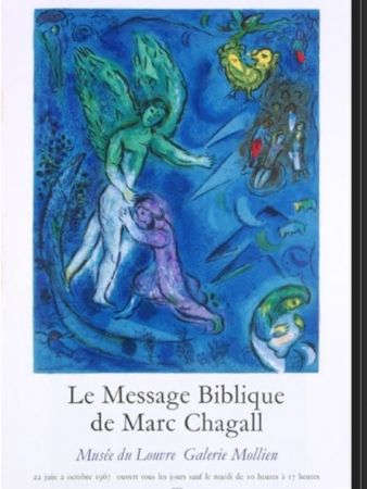 Lithographie Chagall - LA LUTTE DE JACOB ET DE L ANGE