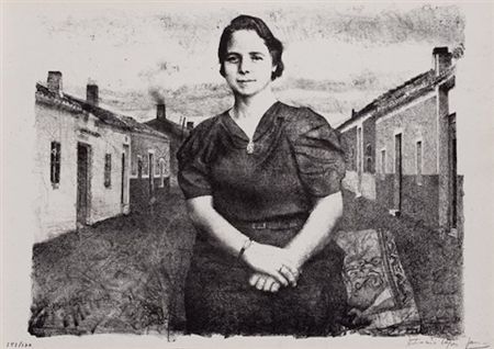 Lithographie López Garcia - La madre del artista en Tomelloso