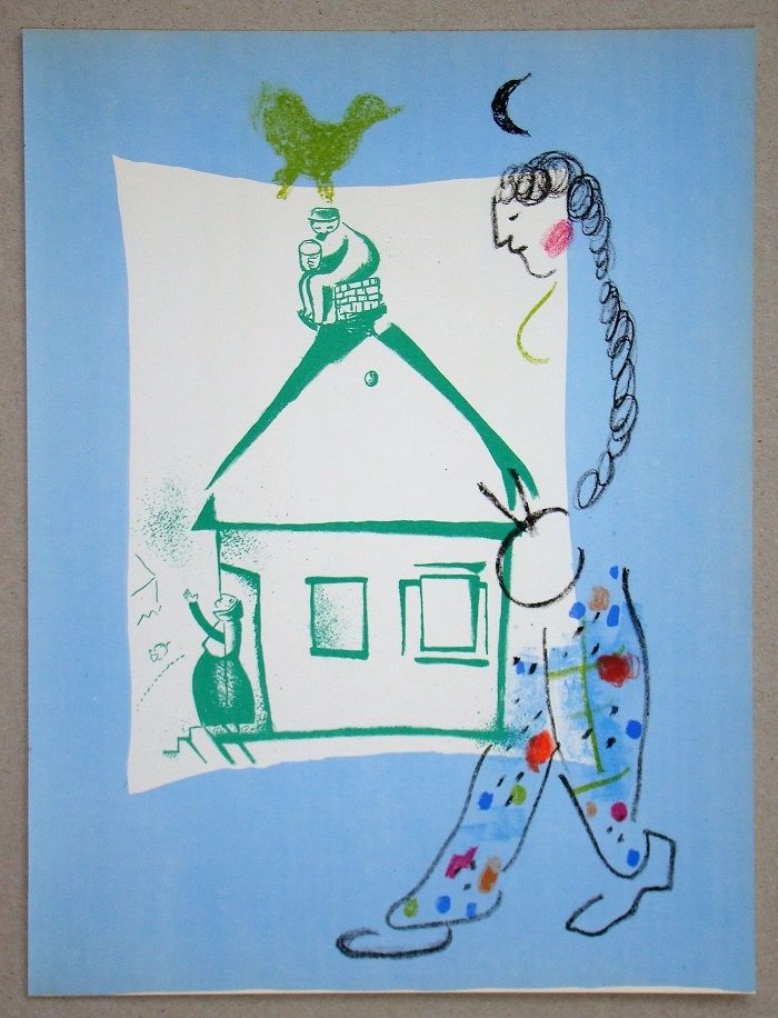 Lithographie Chagall - La Maison De Mon Village