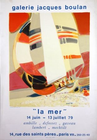 Lithographie Ambille - La Mer  Galerie Jacques Boulan